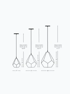 Almas Multi Faceted Hanging Light