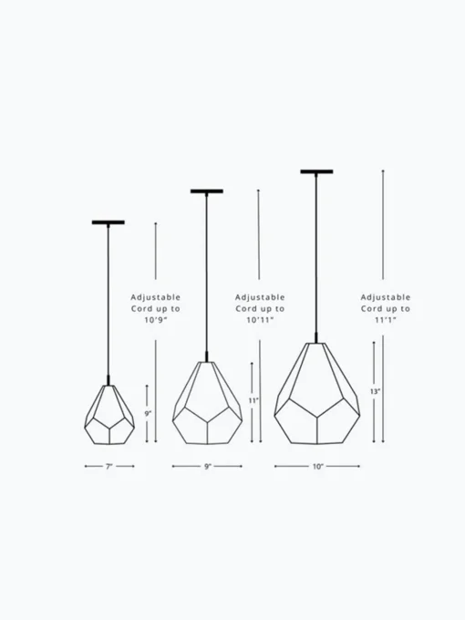 Almas Multi Faceted Hanging Light