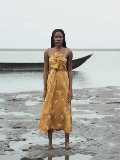 Amore Mio Cotton Midi Dress Embroidered