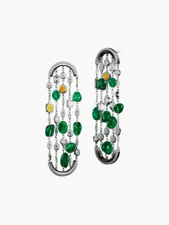 Arched Sautoir Tumble Bead Earrings