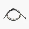 Black And Gold Leather Bracelet