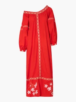 Buganvilias Cotton Embroidered Maxi Dress