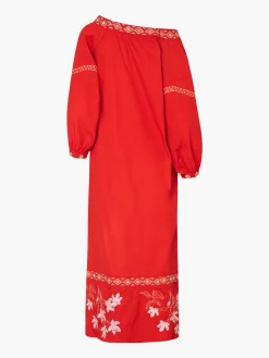 Buganvilias Cotton Embroidered Maxi Dress