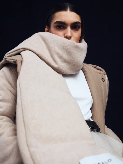 Cashmere Satin Sustainable Down Muff Scarf