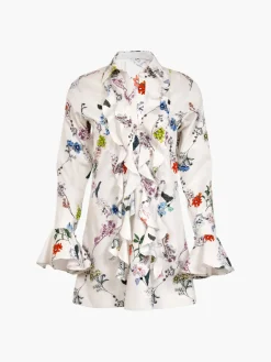 Cate Cotton Flowers Mini Dress