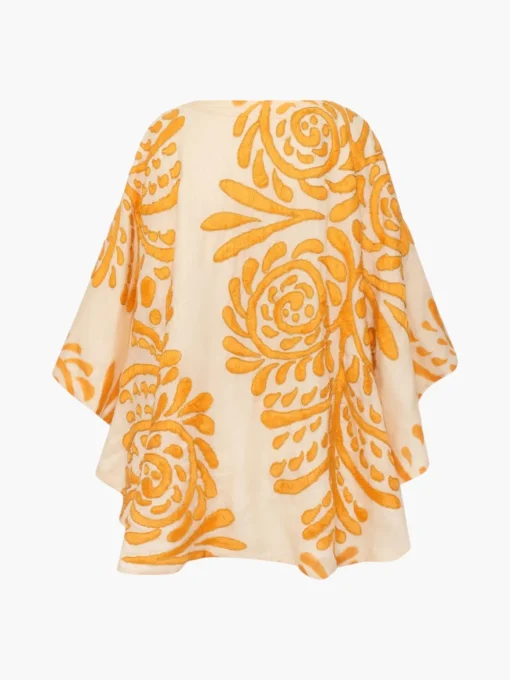 Cavalo Hand Embroidered Linen Poncho