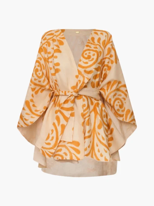 Cavalo Hand Embroidered Linen Poncho