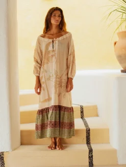 Chiapas Cotton-Silk Midi Dress