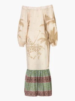 Chiapas Cotton-Silk Midi Dress