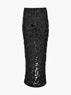 Chloe Maxi Lace Denim Skirt