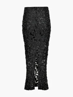 Chloe Maxi Lace Denim Skirt