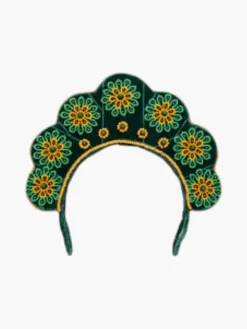 Cloud Shaped Sibundoy Beaded Floral Headpiece