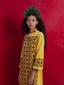 Cloud Shaped Sibundoy Beaded Floral Headpiece