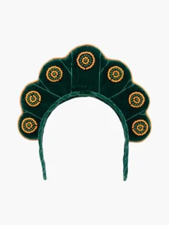 Cloud Shaped Sibundoy Beaded Floral Headpiece