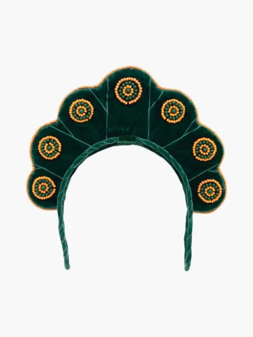 Cloud Shaped Sibundoy Beaded Floral Headpiece