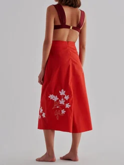 Constelaciones Cotton Midi Skirt