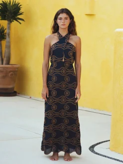 Costa del Sol Cotton Embroidered Maxi Dress