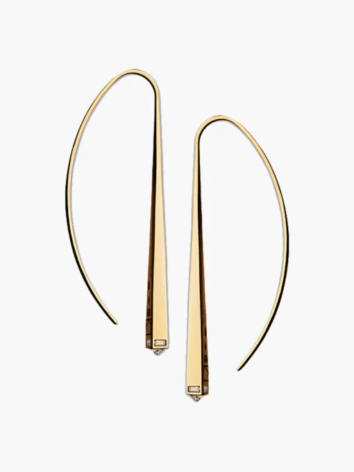 Diamond Capstone Arc Earrings