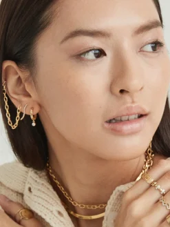 Diamond Dangle Huggies