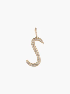 Diamond Pavé Raw Letter Charm
