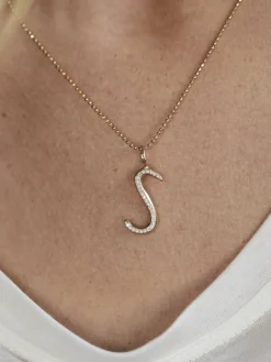 Diamond Pavé Raw Letter Charm