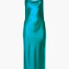Draped Spaghetti Strap Midi Dress
