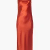 Draped Spaghetti Strap Midi Dress