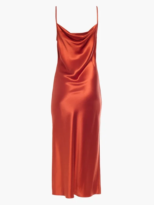 Draped Spaghetti Strap Midi Dress