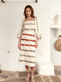 El Carmen Embroidered Cotton Midi Skirt