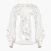 Elena Ruffle 100% Silk Top