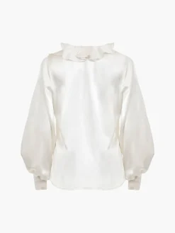 Elena Ruffle 100% Silk Top