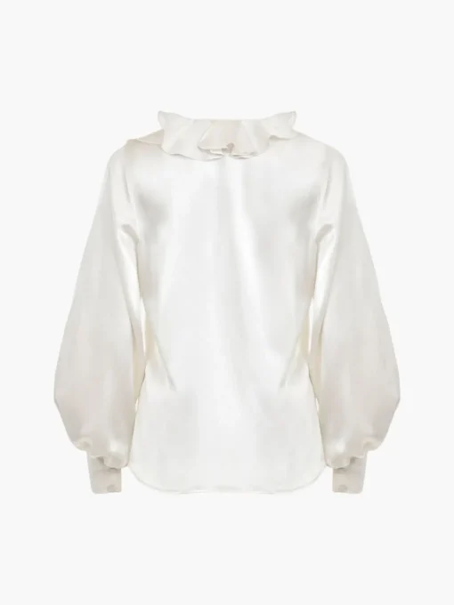 Elena Ruffle 100% Silk Top