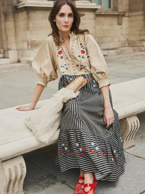 Eliza Embroidered Maxi Dress