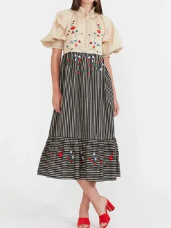 Eliza Embroidered Maxi Dress
