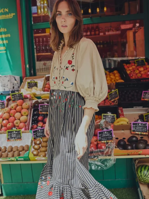Eliza Embroidered Maxi Dress