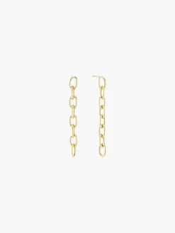 Elongated Chain Link Earrings Short