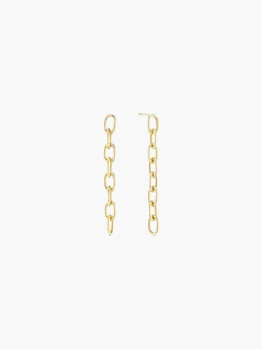 Elongated Chain Link Earrings Short