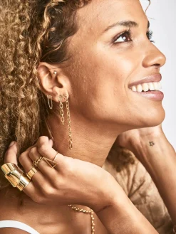 Elongated Chain Link Earrings Short