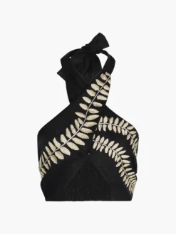 Emilia Embroidered Linen Top