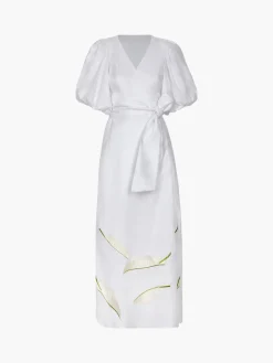Ermita Linen Embroidered Midi Dress