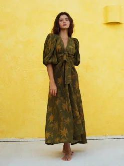 Ermita Wrap Around Midi Linen Dress