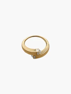 Fluted Capstone Double Wrap Ring