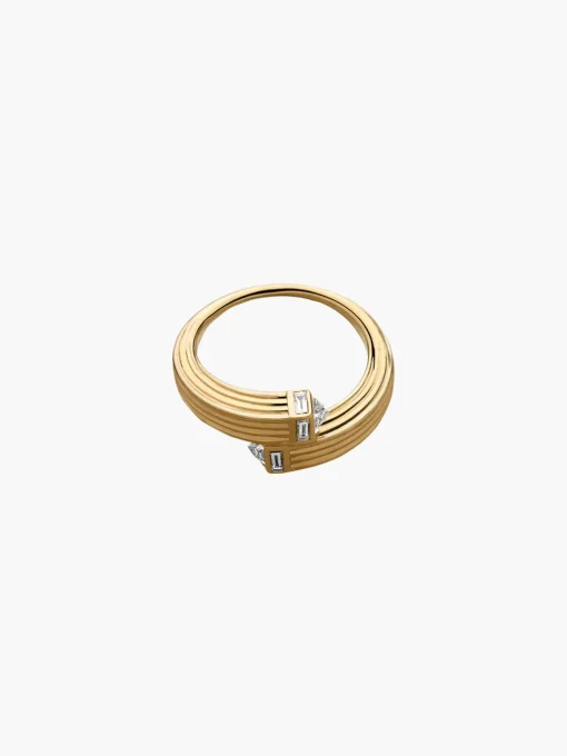 Fluted Capstone Double Wrap Ring