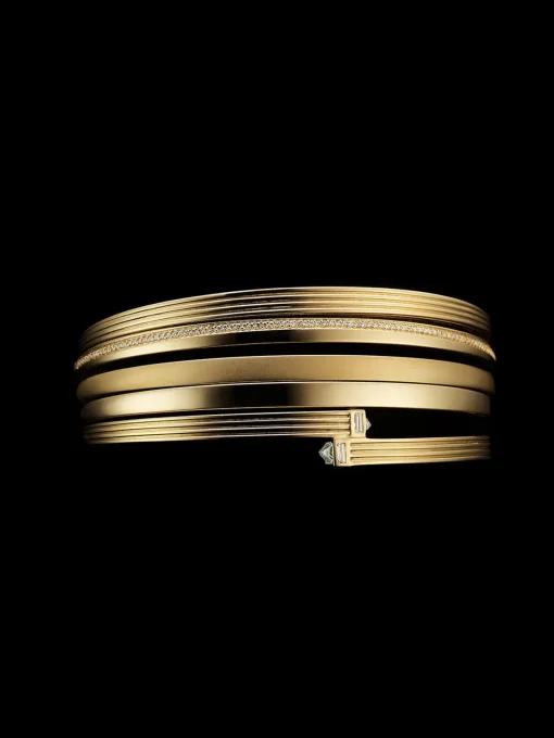 Fluted Capstone Double Wrap Bangle