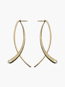 Fluted Double Arc Earrings