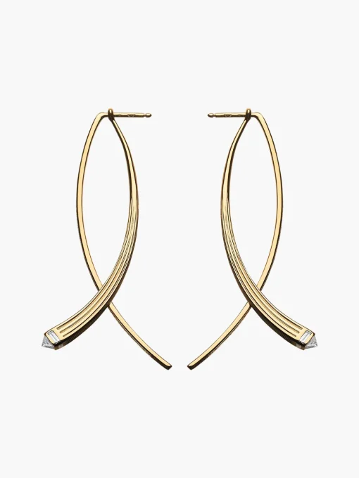 Fluted Double Arc Earrings