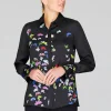 Flutter Print Georgette Collared Shirt With Relaxed Sleeve