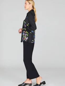 Flutter Print Georgette Collared Shirt With Relaxed Sleeve