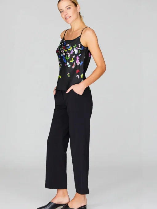 Flutter Print Georgette Drape Front Camisole