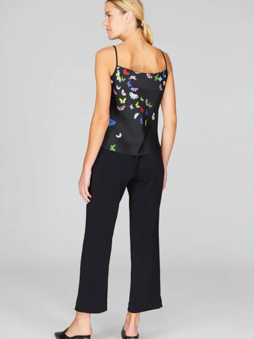 Flutter Print Georgette Drape Front Camisole